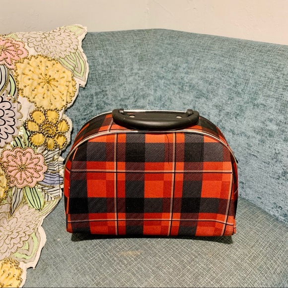 DeJuno | Plaid Cosmetic Bag case Toiletry Overnight Make-up Bag ❤️ - Picture 2 of 7